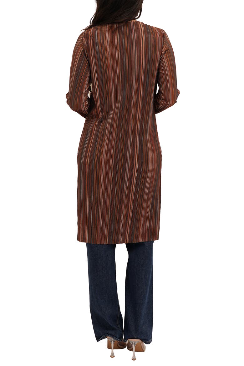 Plissé Print Duster, Alternate, color, BROWN COMBO