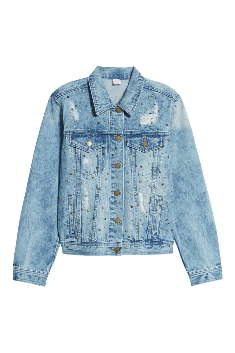 Star & Stud Denim Jacket, Alternate, color, BLUE