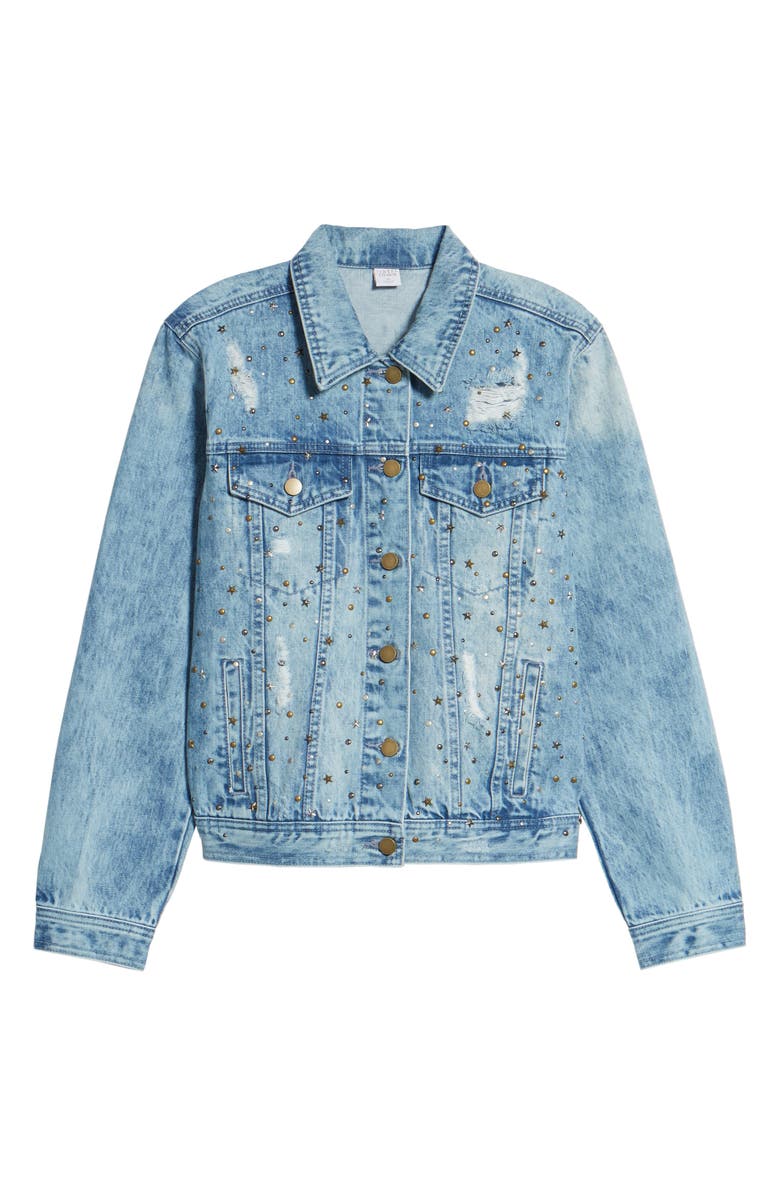Tinsel Star & Stud Denim Jacket, Alternate, color, 
