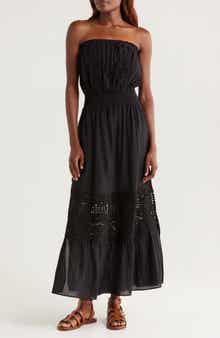 Ramy Brook Cambridge Lace Inset Strapless Dress