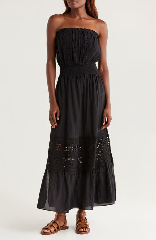 Ramy Brook Cambridge Lace Inset Strapless Dress In Black