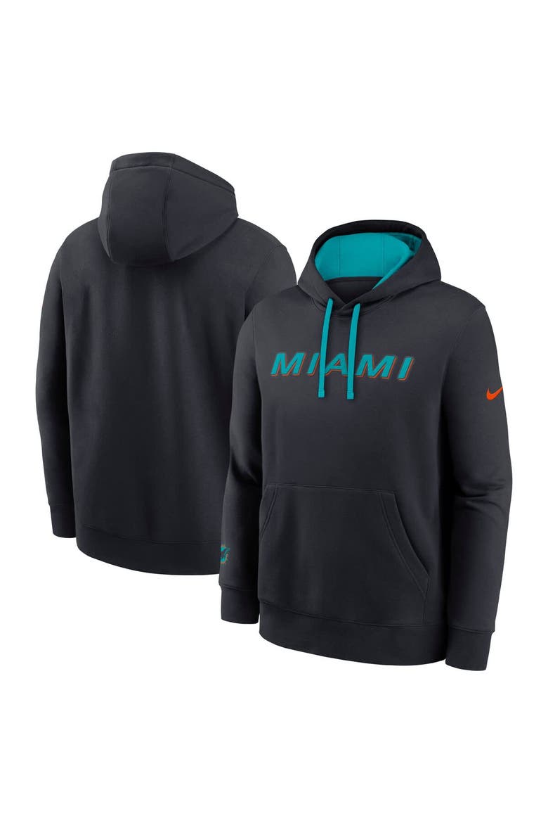 Men's Nike Pitch Blue Miami Dolphins 2025 Rivalries Collection Club Hoodie, Main, color, Navy