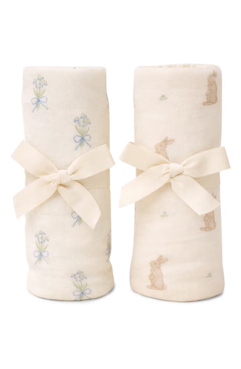 Assorted 2-Pack Organic Cotton Jersey Swaddle Blankets (Baby)