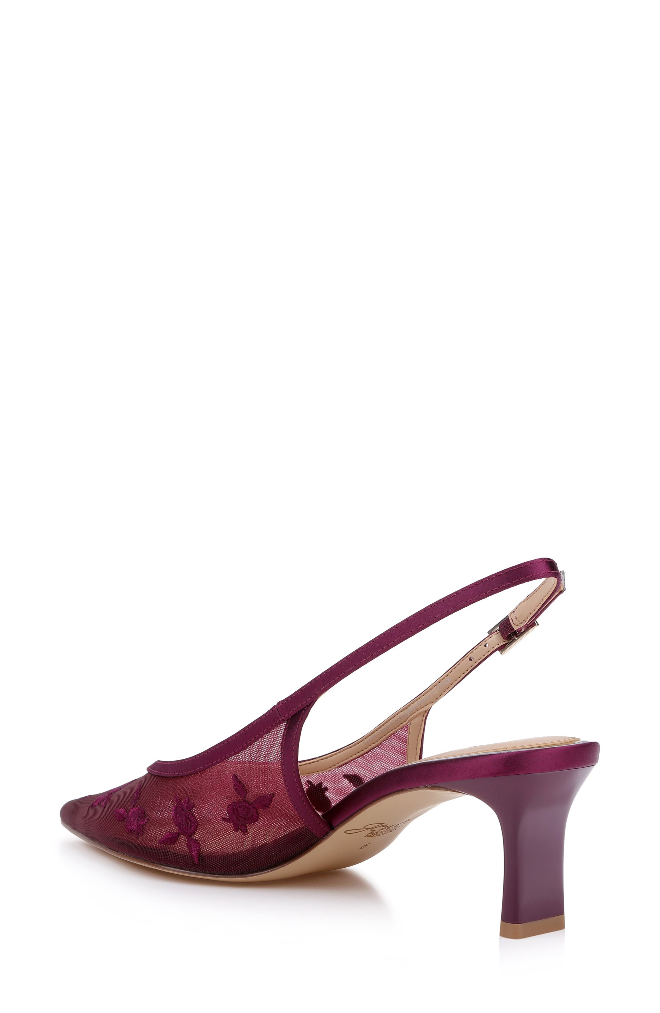 Zahra II Slingback Pointed Toe Pump, Alternate, color, WINE SATIN