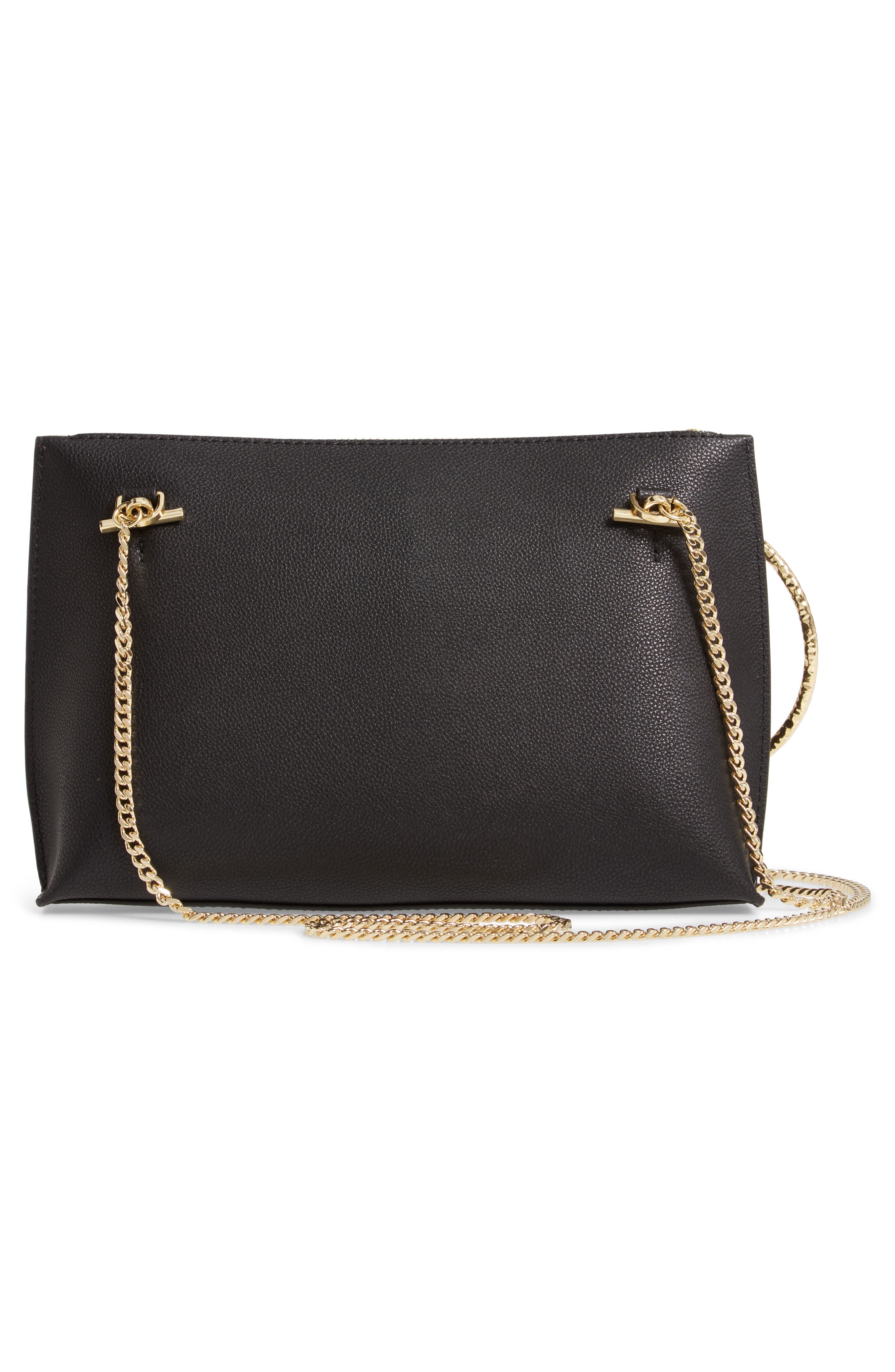 Ted Baker London Ingaah Ring Handle Leather Crossbody Bag, Alternate, color, 