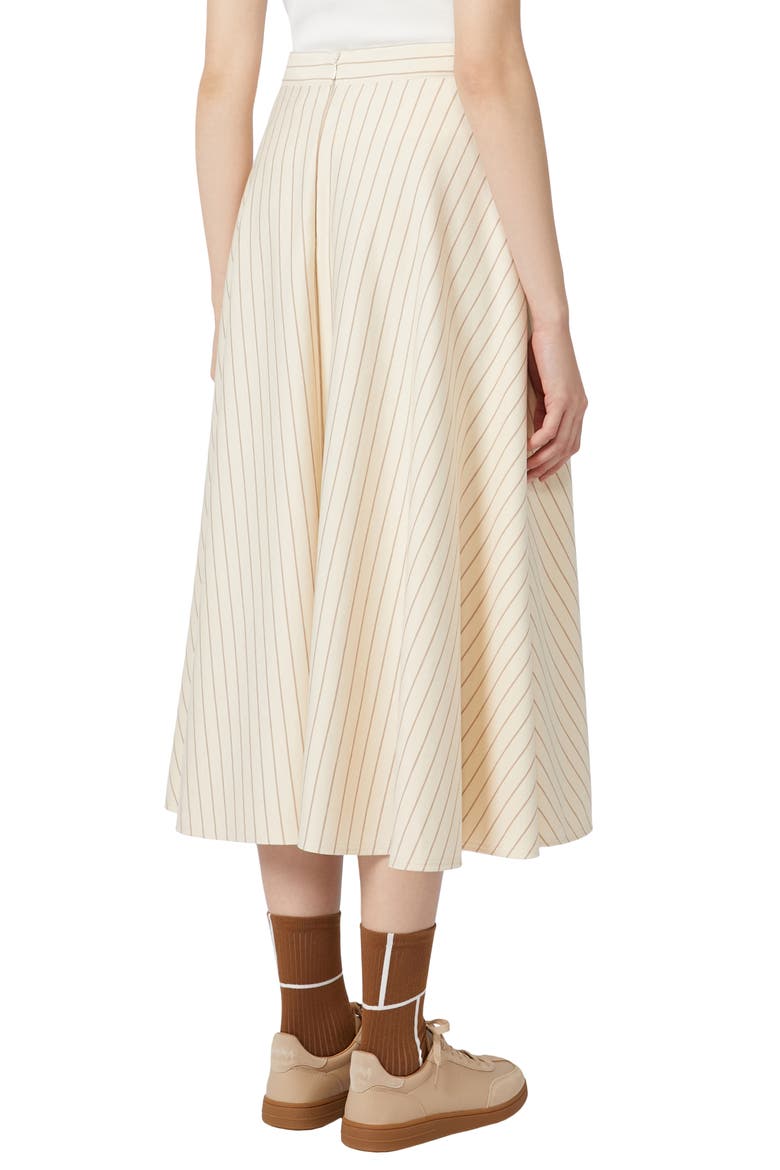 Pelota Stripe Jersey Midi Skirt, Alternate, color, IVORY