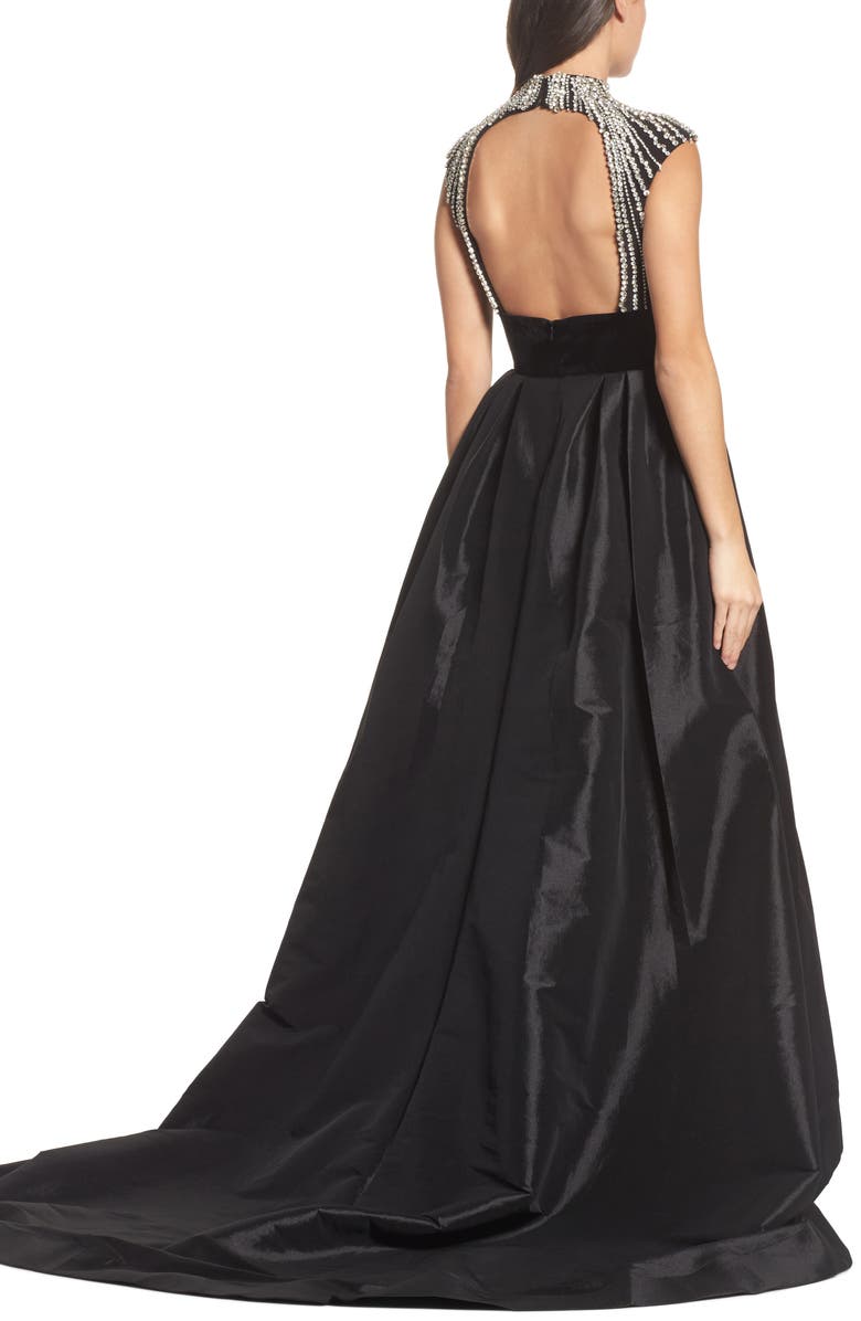 Mac Duggal Crystal & Satin Ballgown, Alternate, color, 