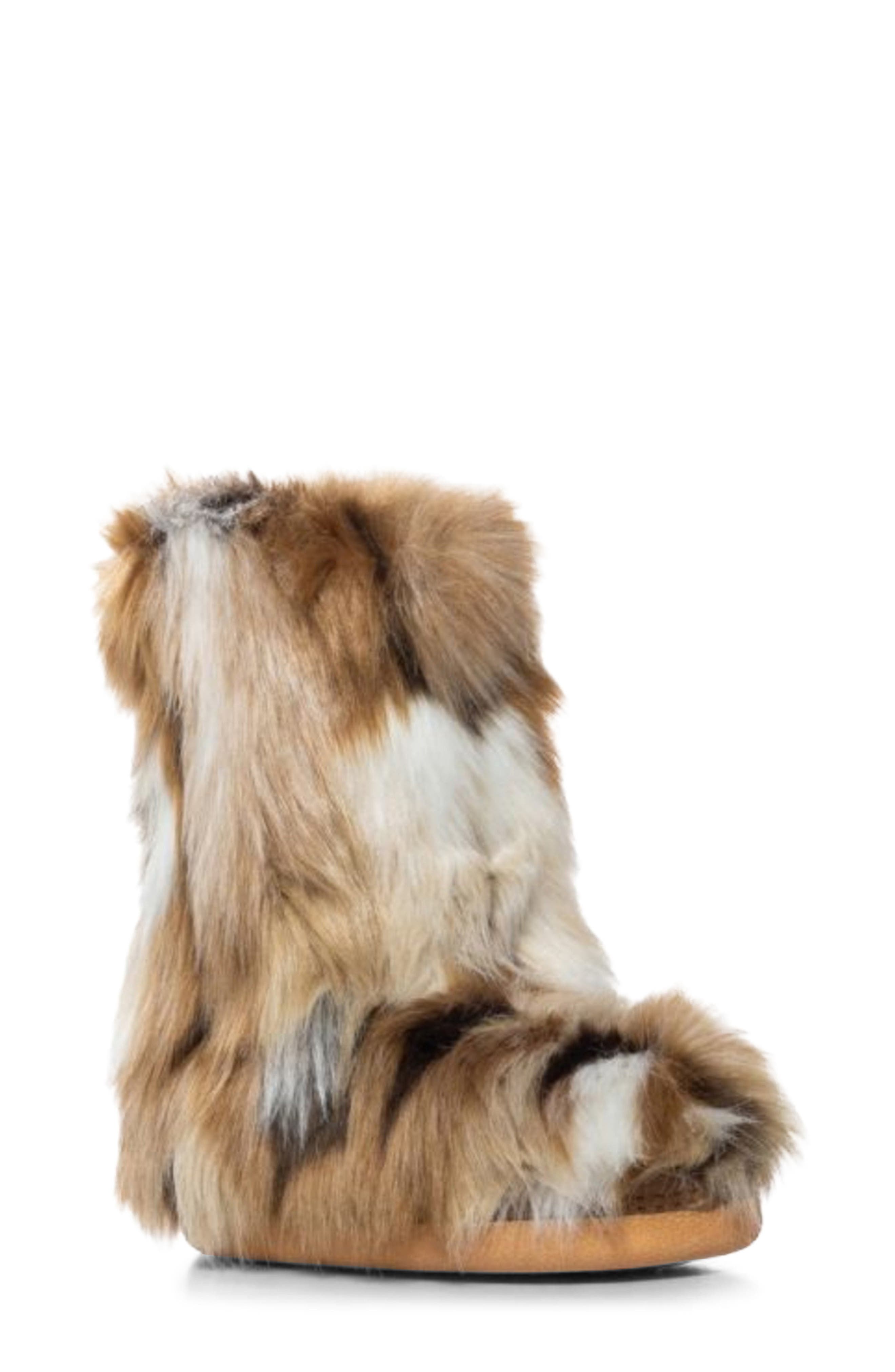 AZALEA WANG Nadianna Faux Fur Bootie, Main, color, 