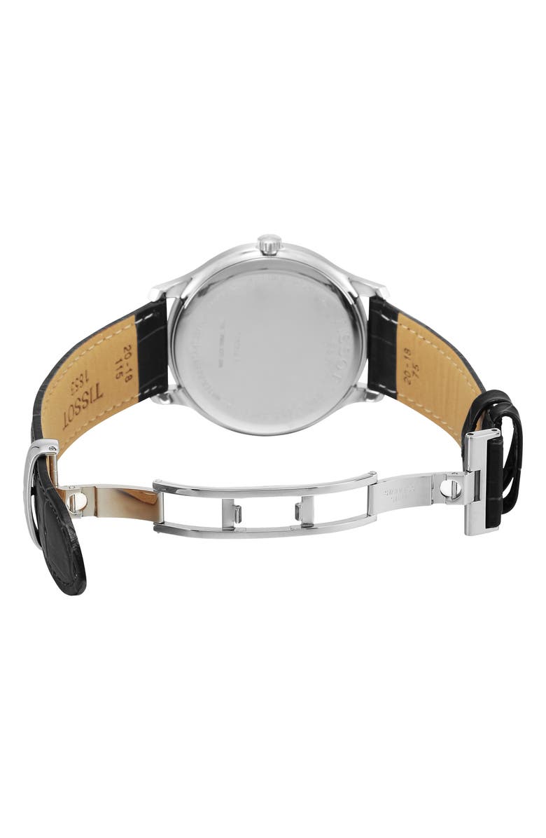 Tissot Tradition Leather Strap Watch, 42mm, Alternate, color, 