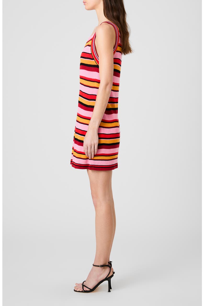 Motley Stripe Rib Tank Dress, Alternate, color, SUNKISSED ORANGE MULTI