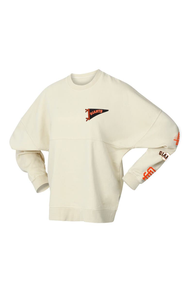 FANATICS Women's Fanatics Tan San Francisco Giants Pennant Flag Branded Fleece Pullover Sweatshirt, Alternate, color,