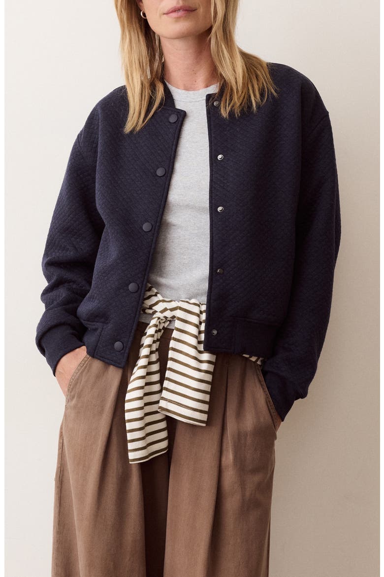 Corbet Quilted Bomber Jacket, Main, color, NAVY HEATHER