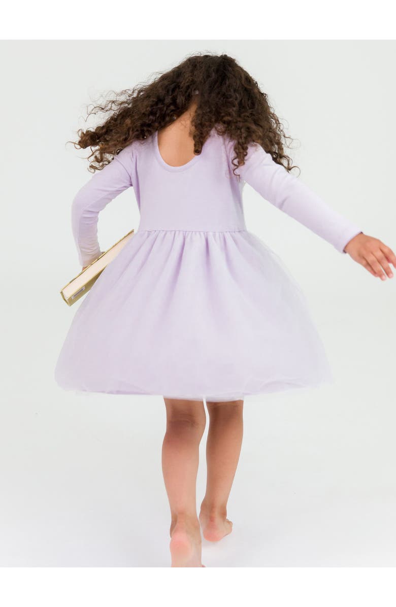 RuffleButts Girls Long Sleeve Tulle Twirl Dress, Alternate, color, 