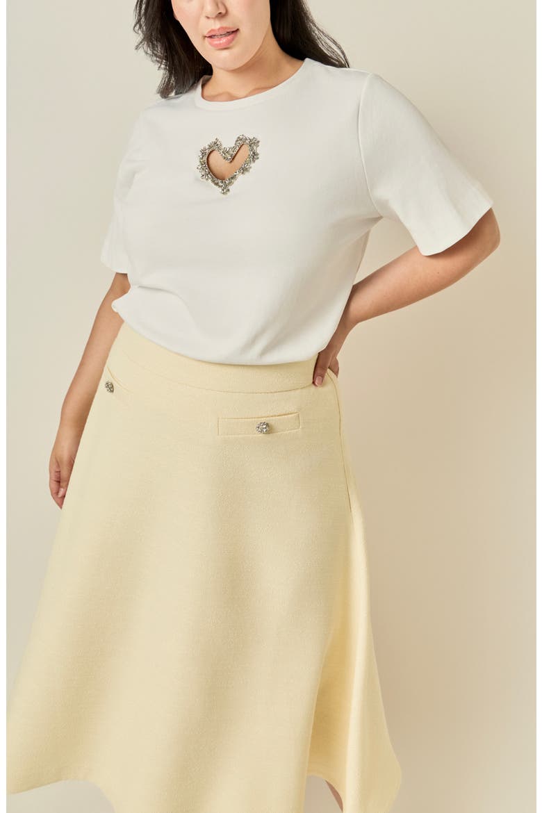 Heart Cutout T-Shirt, Alternate, color, WHITE
