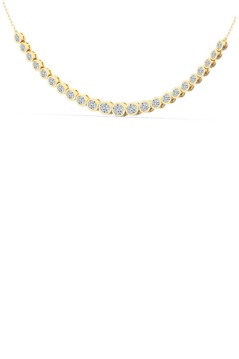 East West Oval Bezel Lab Diamond Necklace in 14K, Alternate, color, Yellow Gold