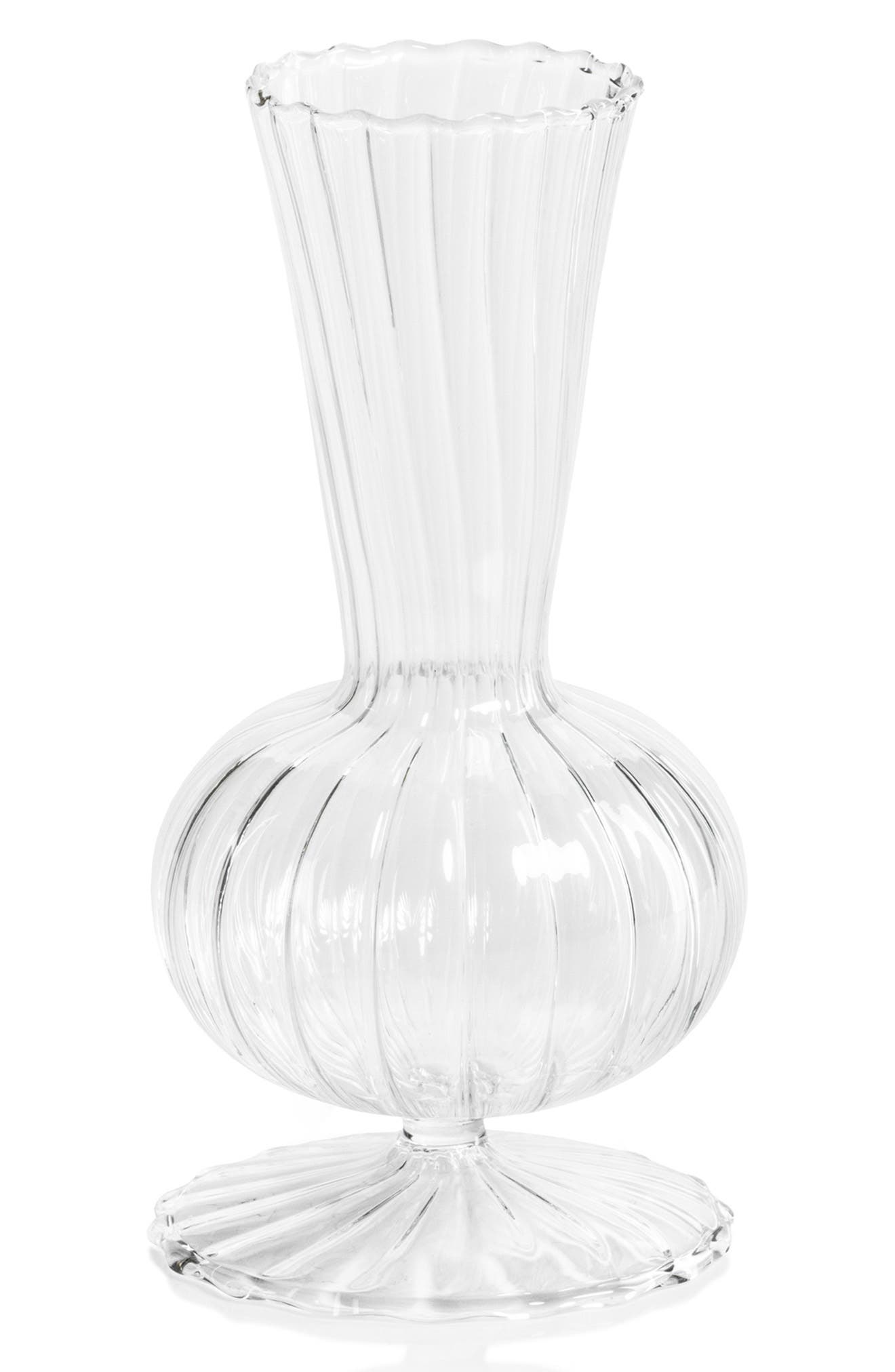 Zodax Marjorie Optic Set of 2 Decorative Glass Vases