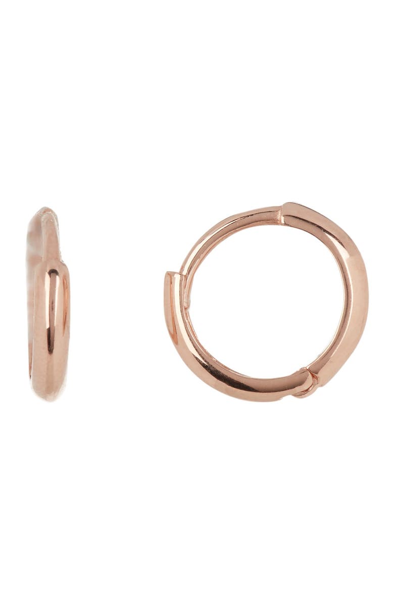 CANDELA JEWELRY 14K Rose Gold 11mm Huggie Hoop Earrings, Main, color,