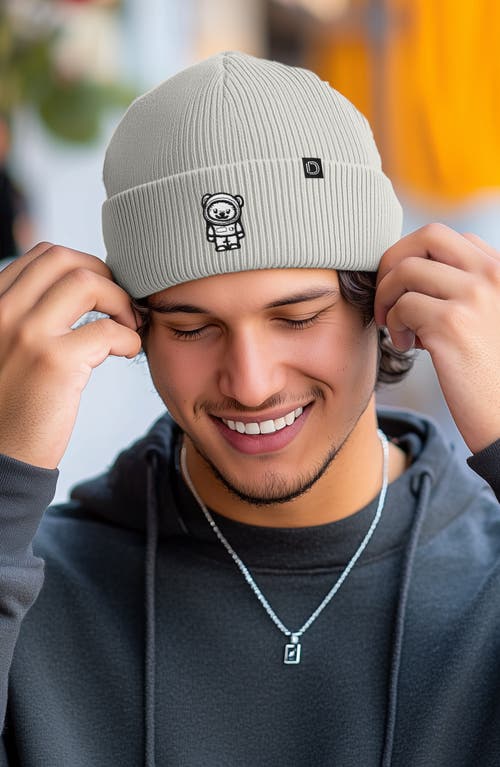 Dalix Ice Bear Beanie In Light Gray
