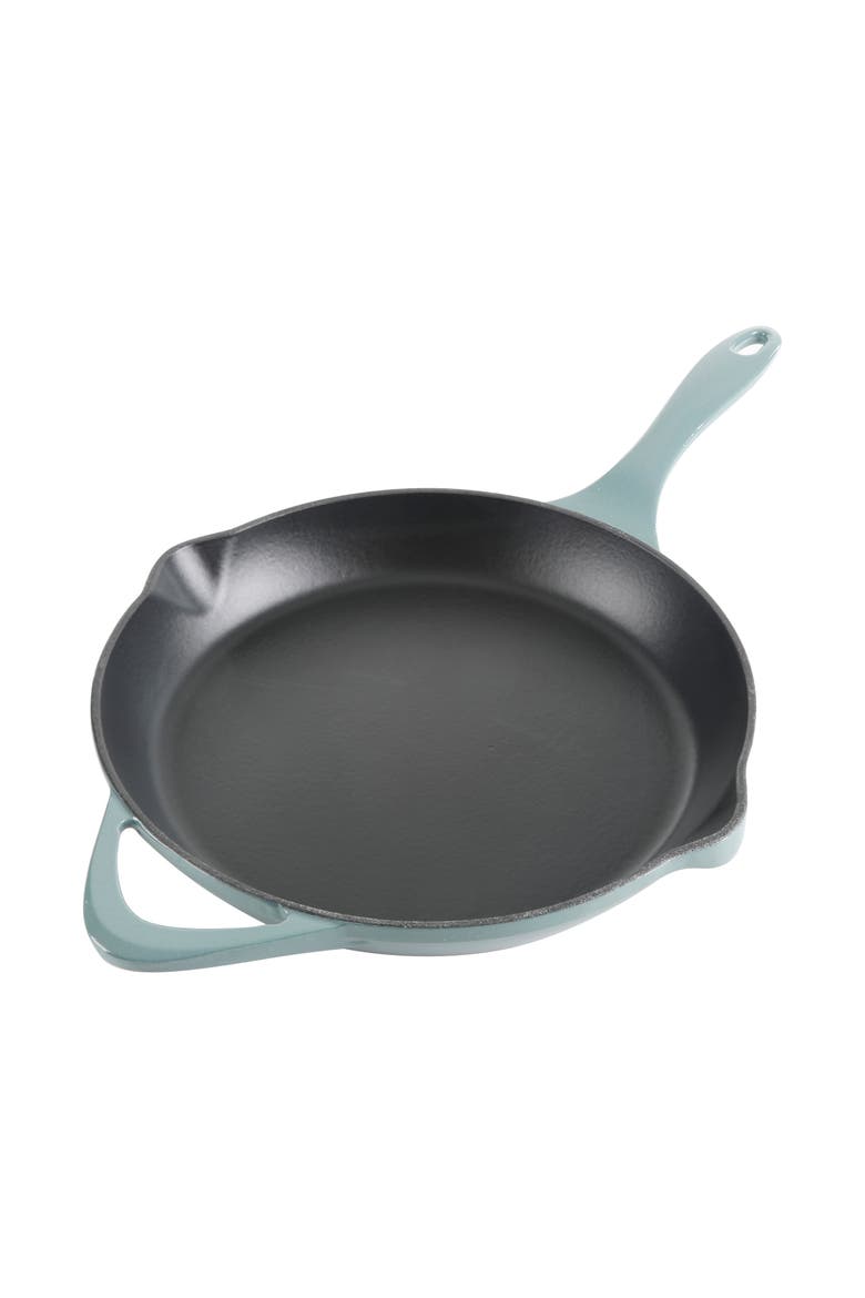 11 Inch Round Enameled Cast Iron Skillet, Main, color, Ombre Green