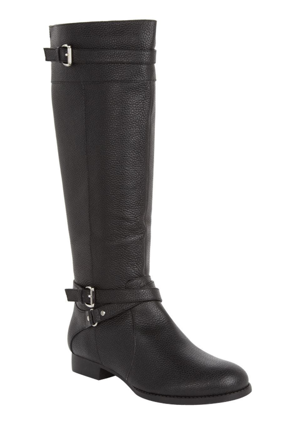 Comfortview The Janis Tall Regular Calf Leather Boot, Alternate, color, Black