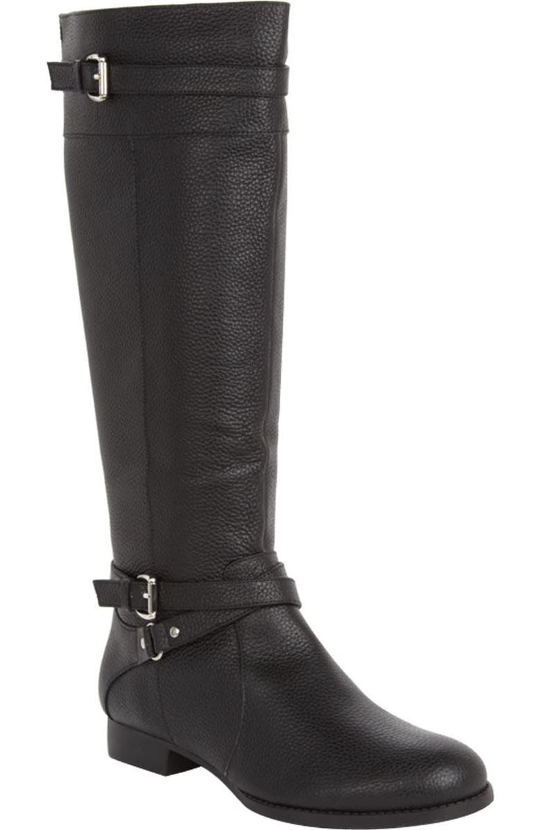 Comfortview The Janis Tall Regular Calf Leather Boot, Alternate, color, Black