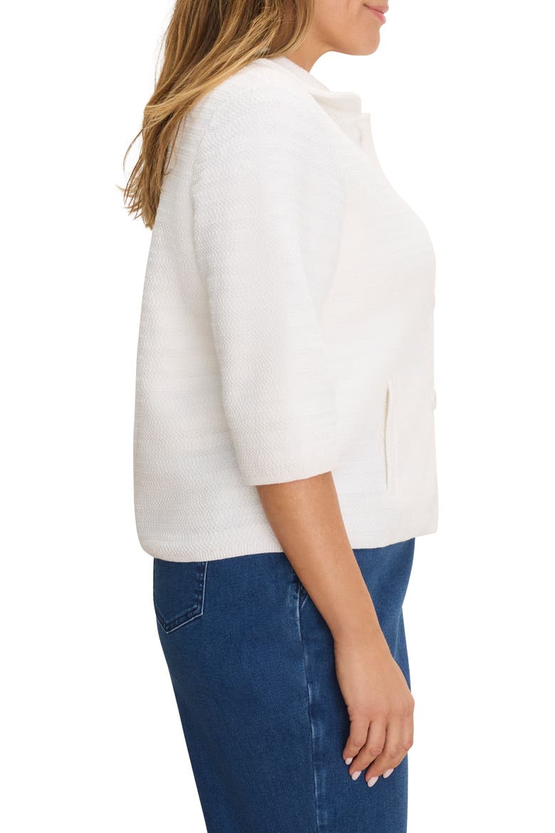 Elbow Sleeve Textured Knit Jacket, Alternate, color, PAPER WHITE