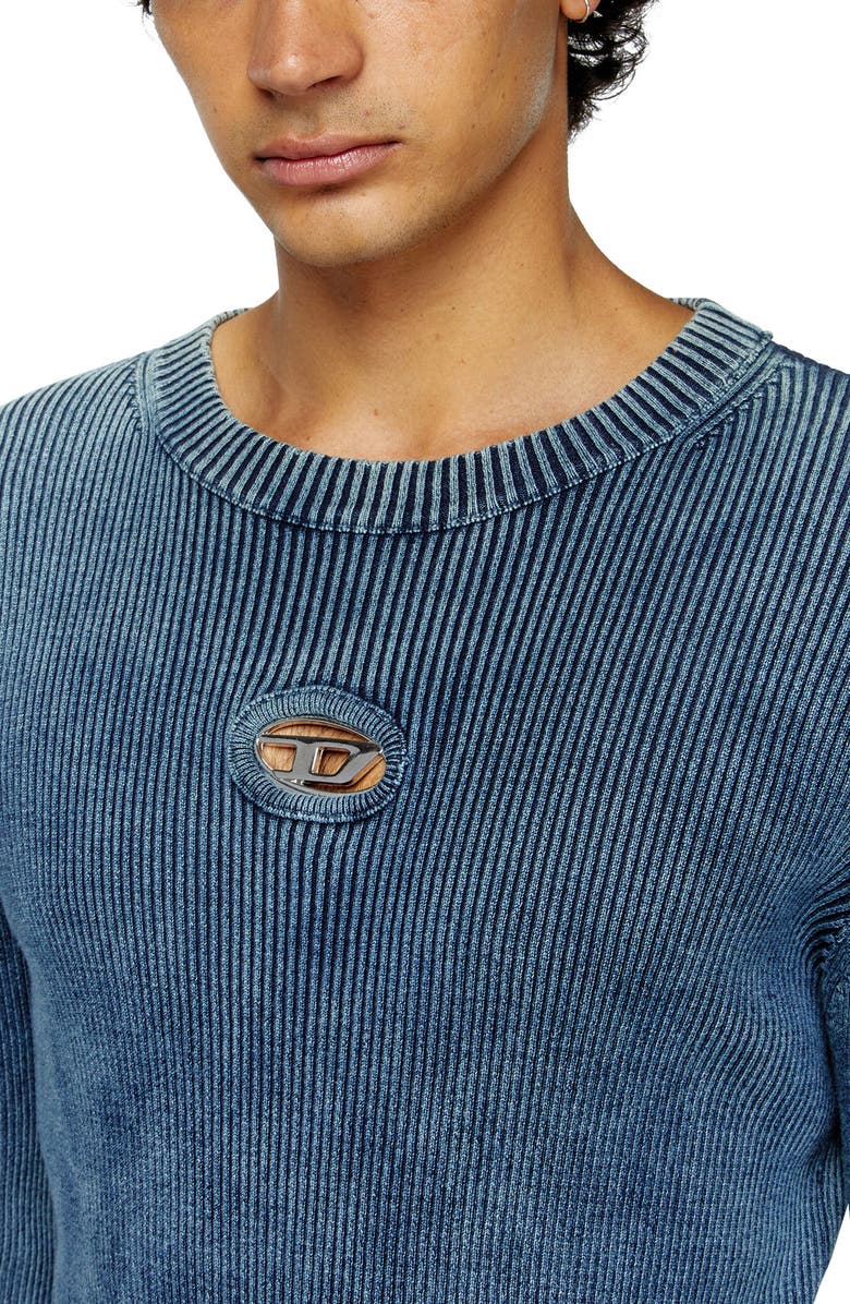 DIESEL<sup>®</sup> K-Darin-D Stonewash Rib Sweater, Alternate, color, Peacoat Blue