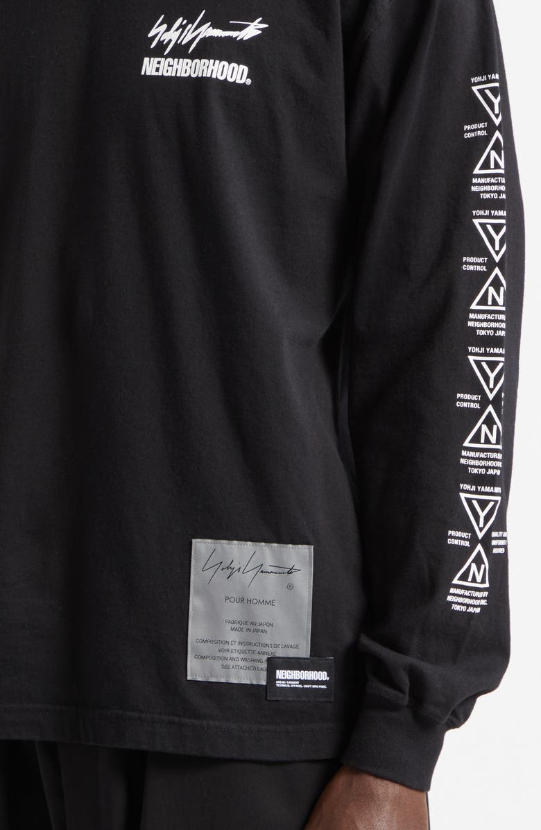 Yohji Yamamoto x NEIGHBORHOOD Long Sleeve Logo Graphic T-Shirt, Alternate, color, Black