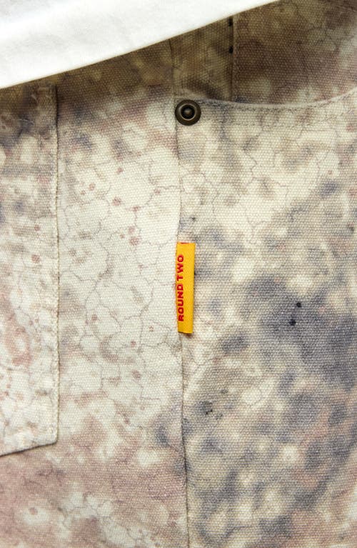 ROUND TWO ROUND TWO ARMADILLO SHELL PRINT FLAT FRONT COTTON SHORTS 