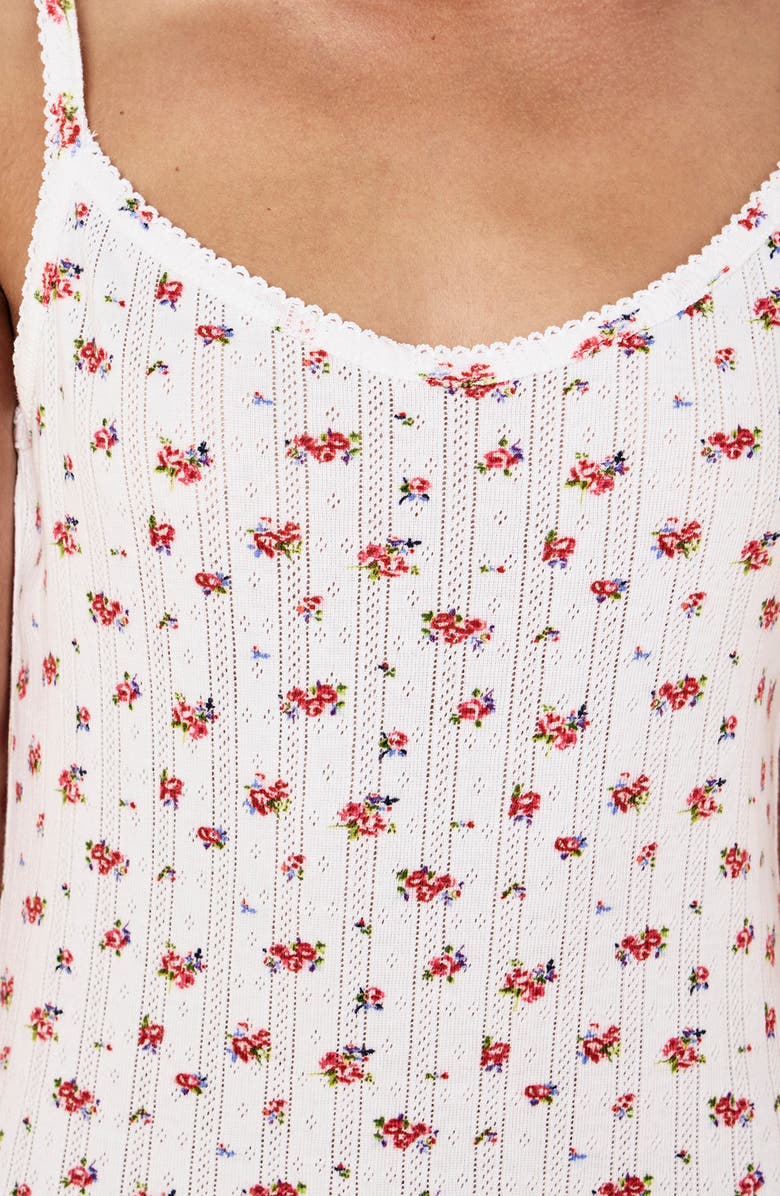 Papinelle Imogen Print Cotton Pointelle Nightgown, Alternate, color, Posy Floral
