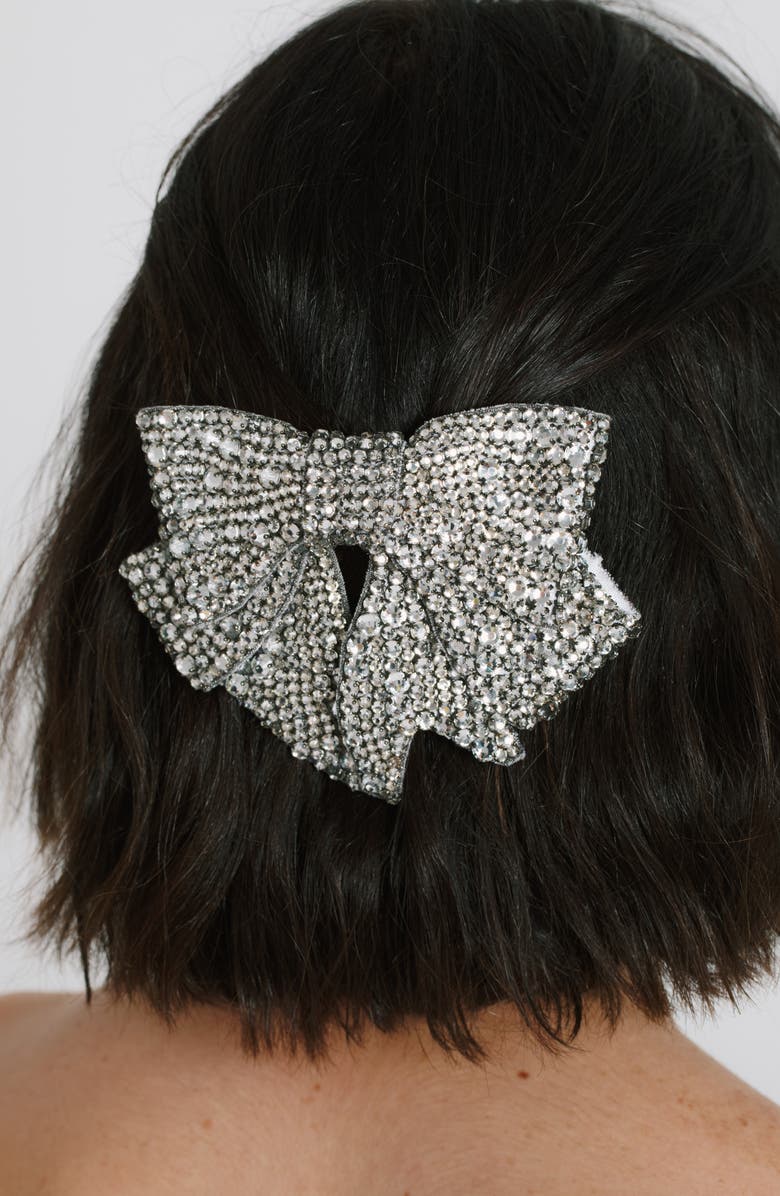 Jennifer Behr Belle Crystal Bow Barrette, Alternate, color,