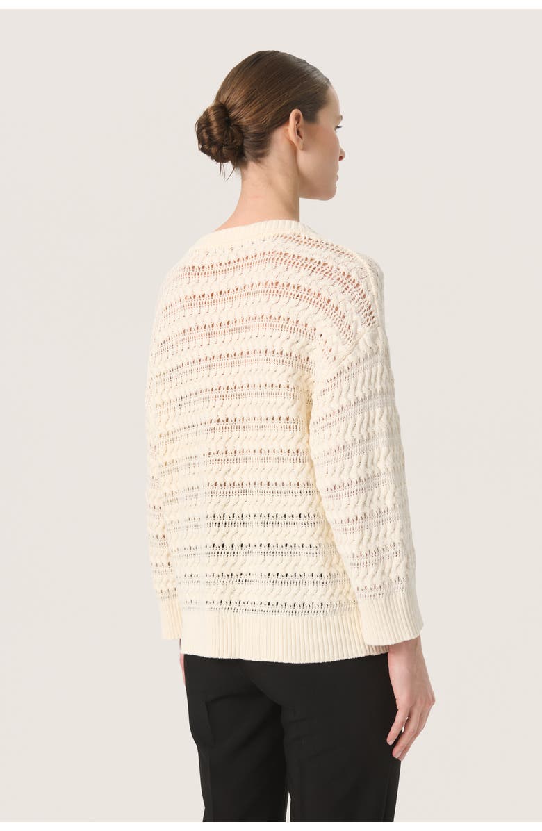 Soaked in Luxury SLSkylah V-neck 3/4 Sleeve Pullover, Alternate, color, Whisper White