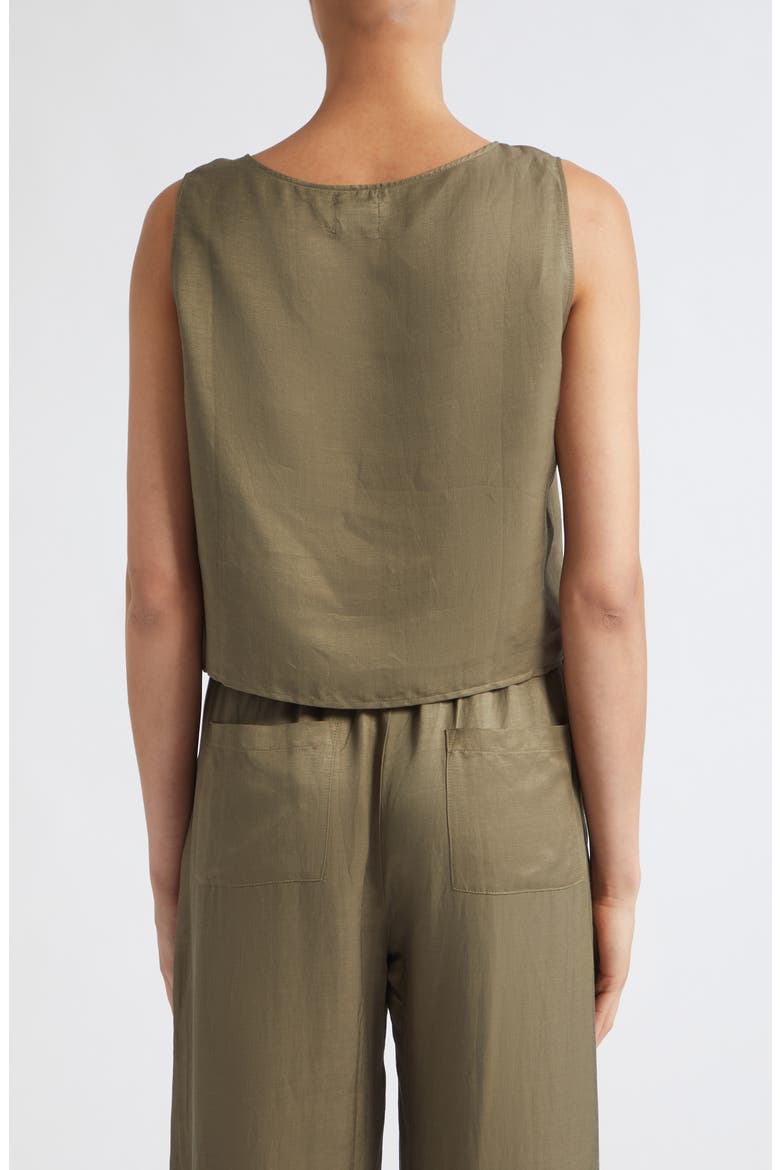 Daniel Linen Blend Sleeveless Crop Top, Alternate, color, CYPRESS