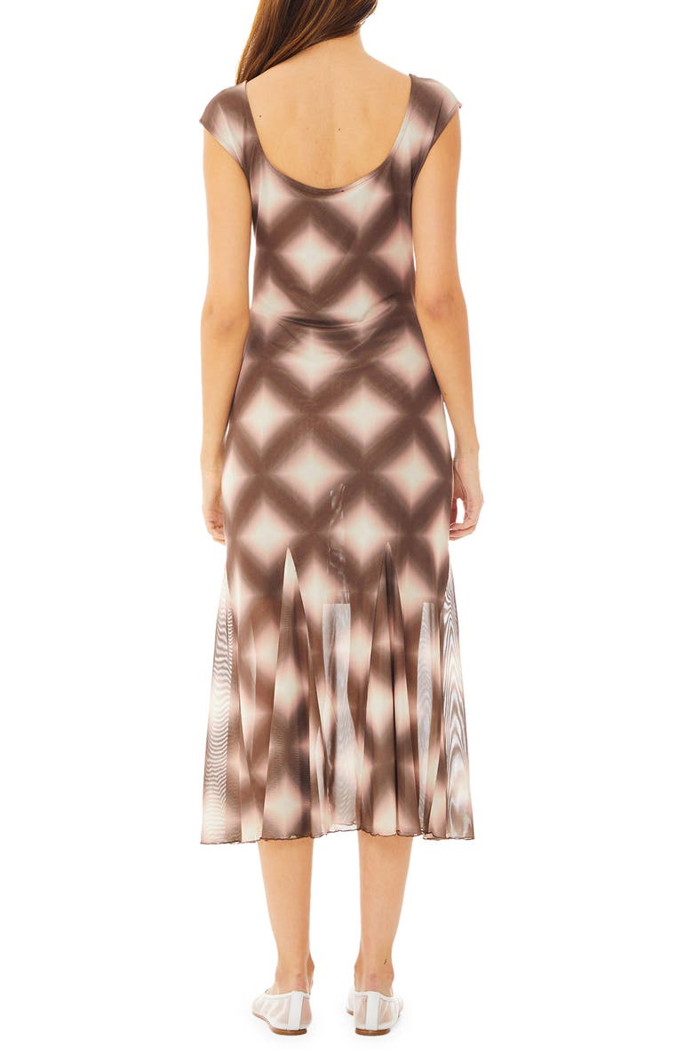 Find Me Now Bitna Mesh Cap Sleeve Midi Godet Dress, Alternate, color, 