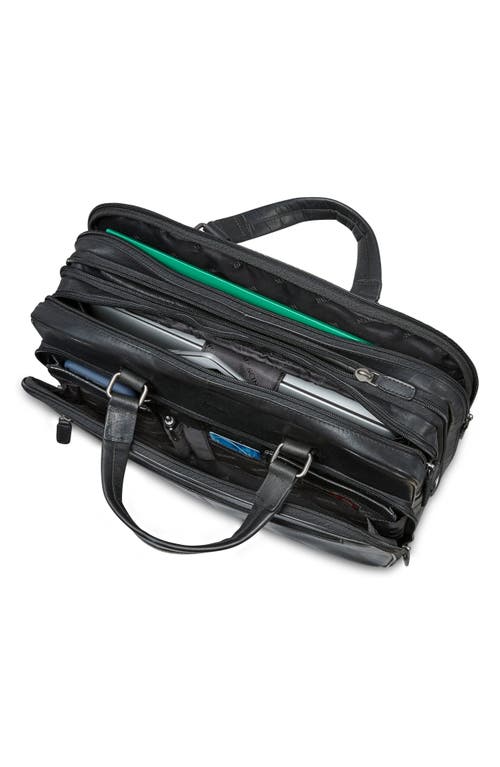 Mancini Expandable Rfid Briefcase In Black
