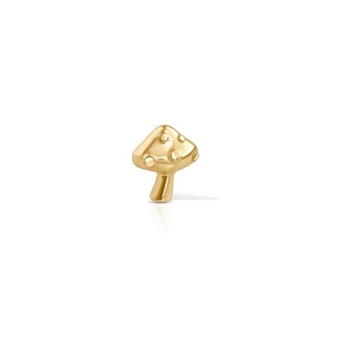 14K Yellow Gold Mushroom Stud