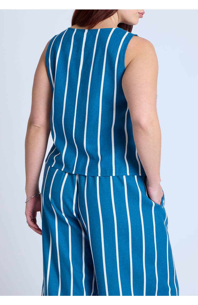 ELOQUII Linen-Blend Dainty Tie Vest Top, Alternate, color, 