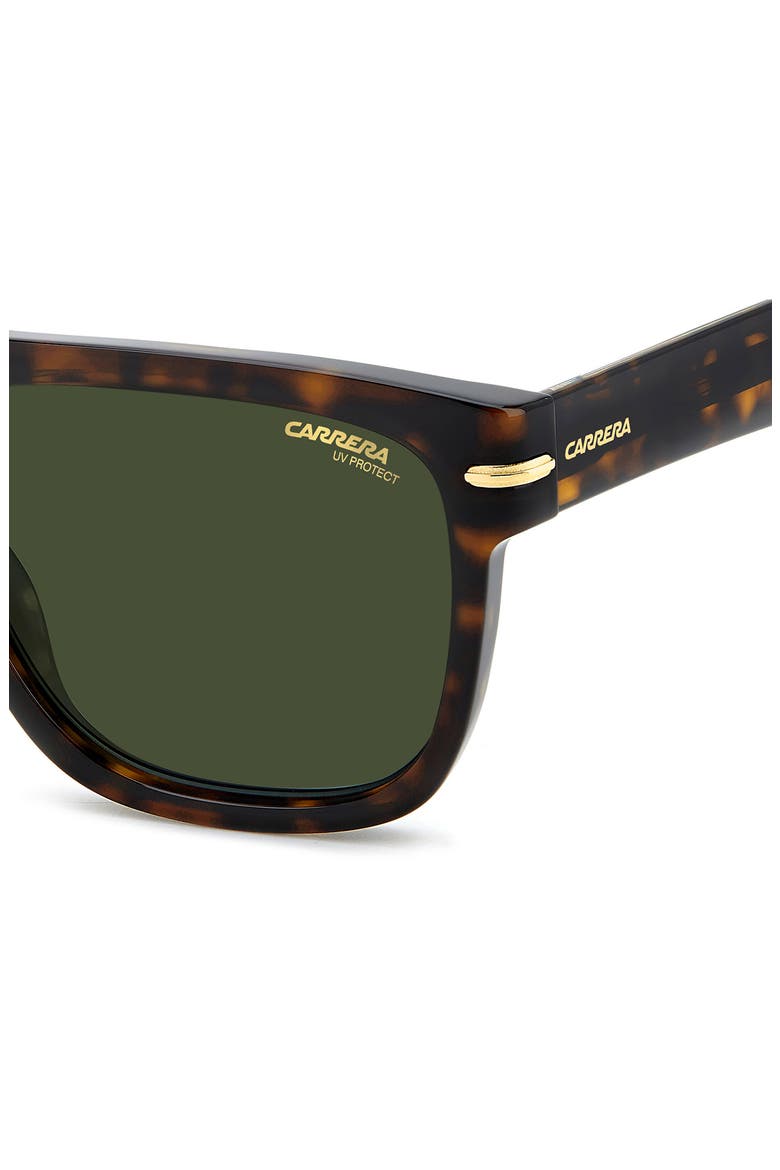 57mm Rectangular Sunglasses, Alternate, color, DARK HAVANA GOLD/ GREEN