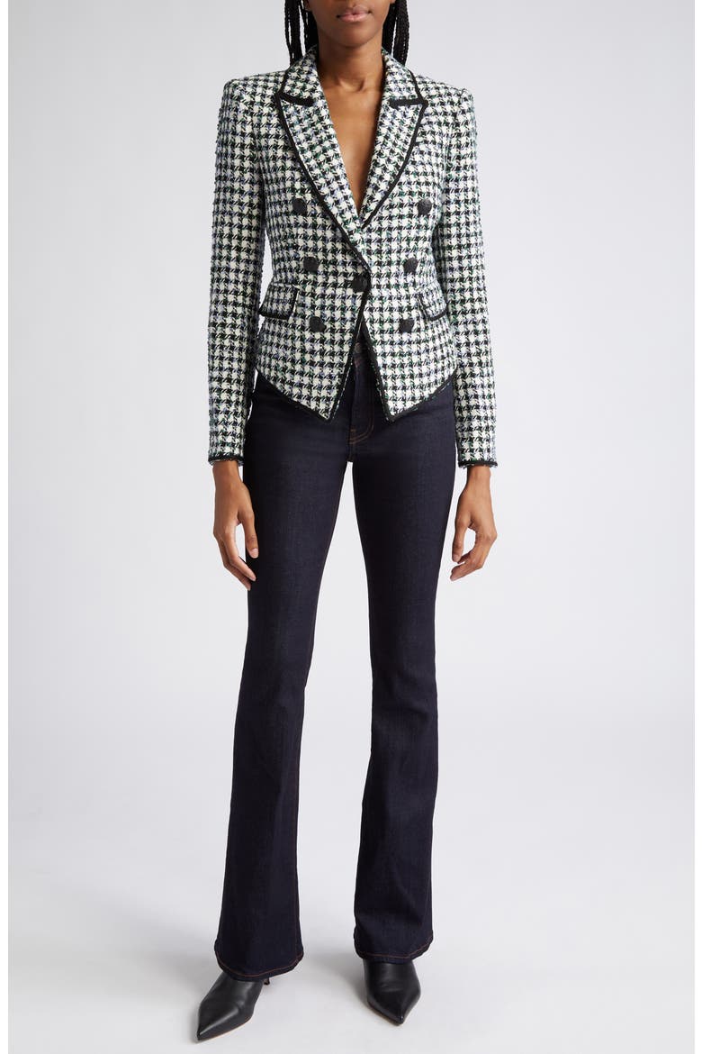 Diego Metallic Check Cotton Blend Tweed Dickey Jacket, Alternate, color, BLUE/ PINEGROVE MULTI