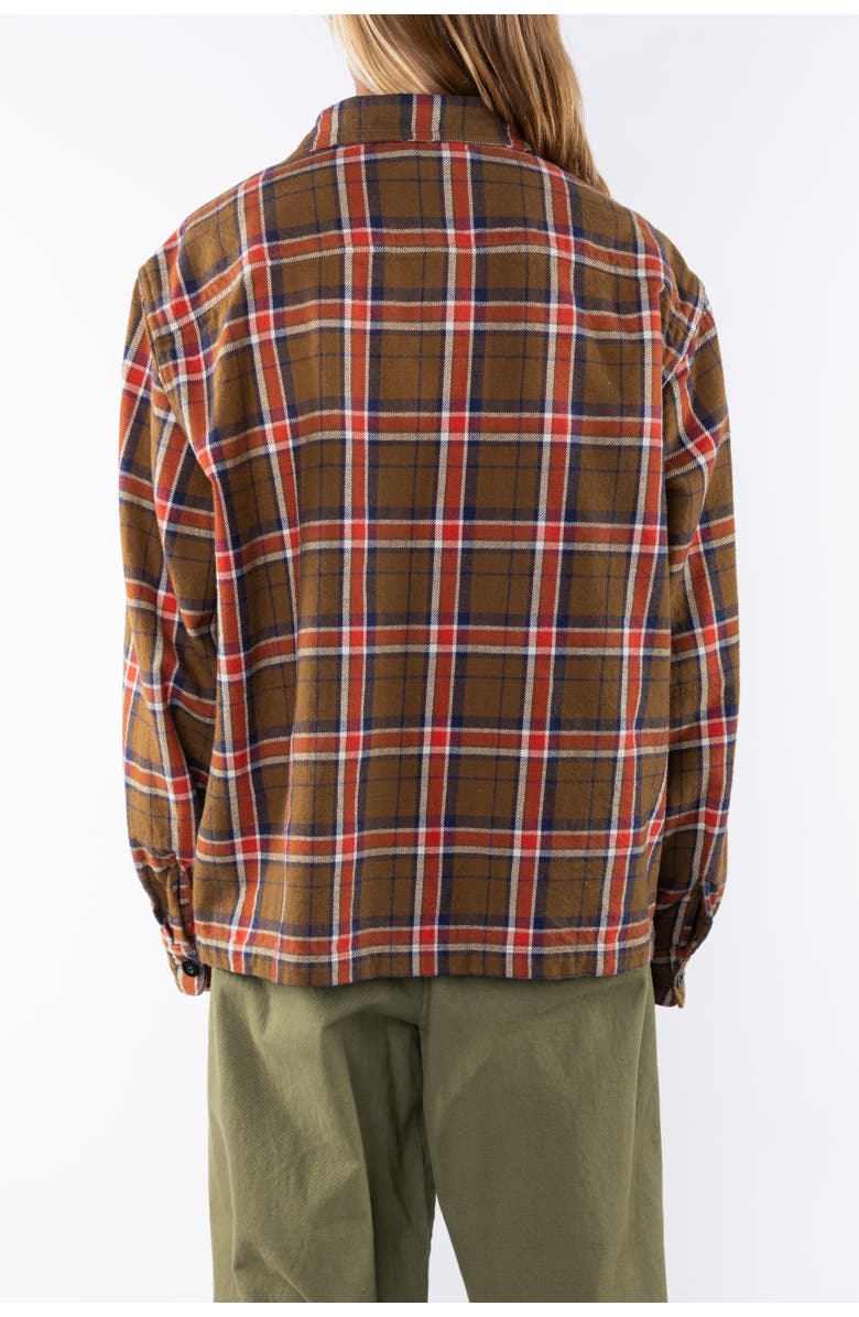 ARIKO Bucky Flannel Over Shirt, Alternate, color, Brown / Orange