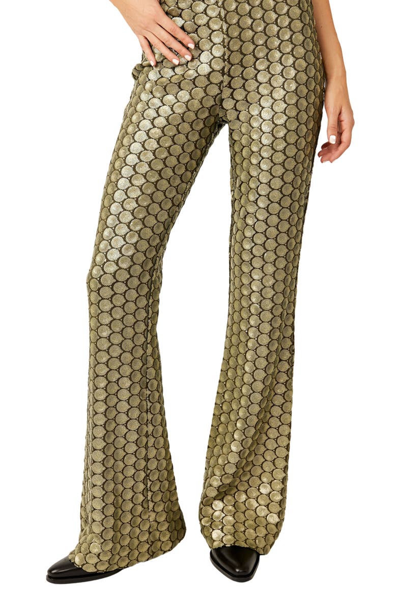 Free People Wilder Days Sequin Flare Leg Pants, Main, color, 