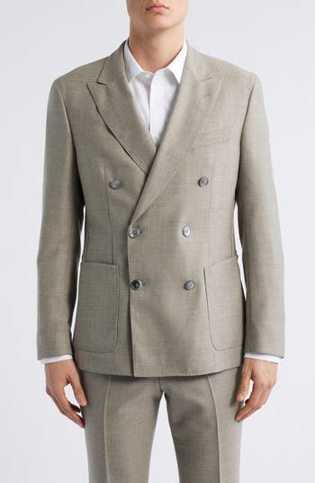 Huge Double Breasted Tan Wool Sport Coat