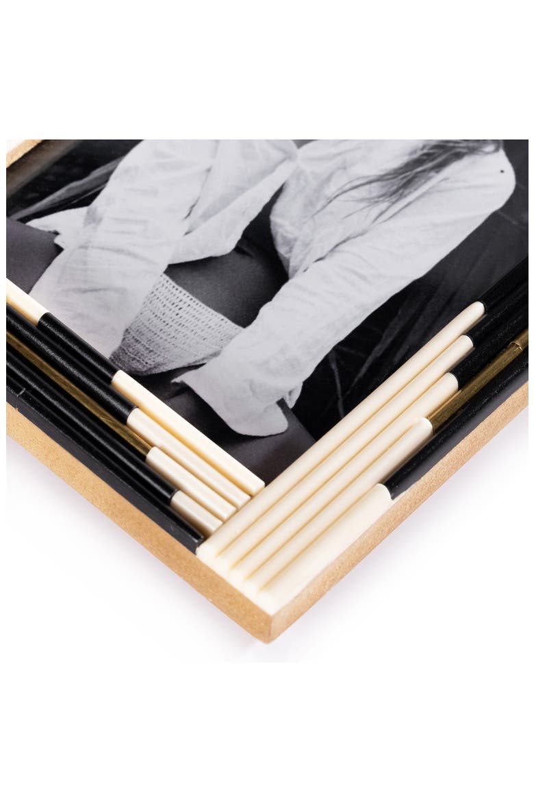 Menora Piped Photo Frame, Alternate, color, IVORY/ BLACK