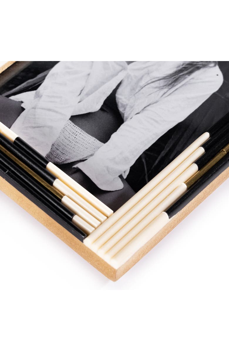 Zodax Menora Piped Photo Frame, Alternate, color, Ivory/ Black