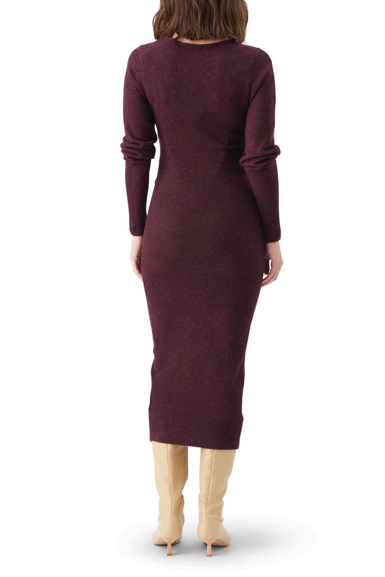 Heidi Nursing Knit Dress, Alternate, color, Burgundy