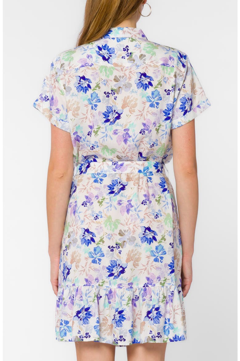 Short Sleeve Shirtdress, Alternate, color, BLUE WATERCOLOR FLORAL