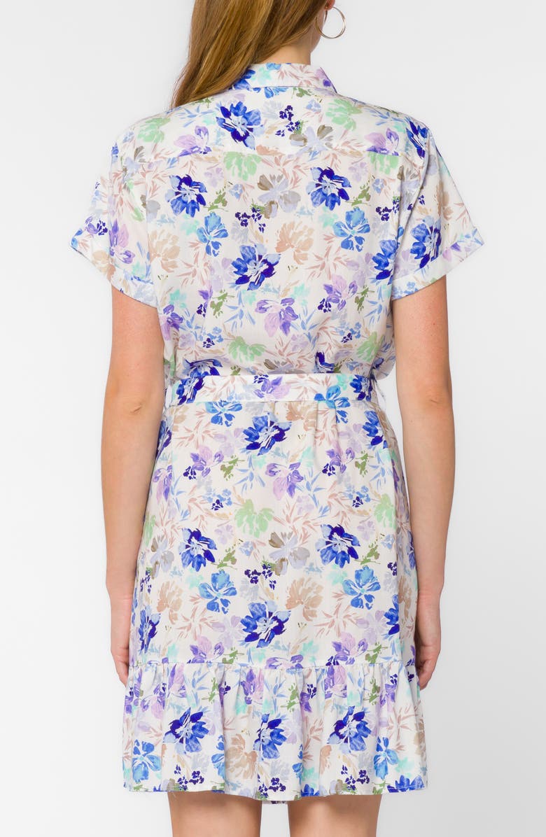 VELVET HEART Short Sleeve Shirtdress, Alternate, color, Blue Watercolor Floral