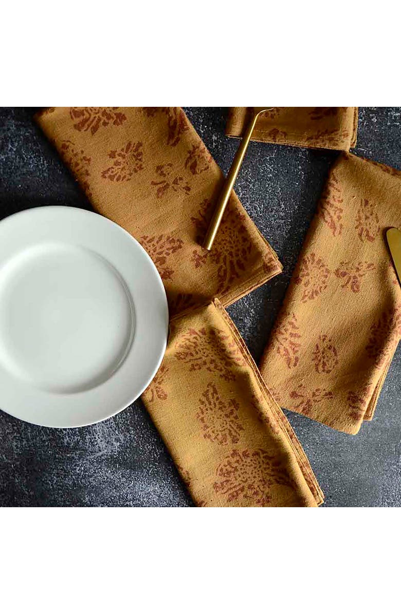 Ichcha Ethically Made Cotton Dinner Napkins, Alternate, color, Yellow