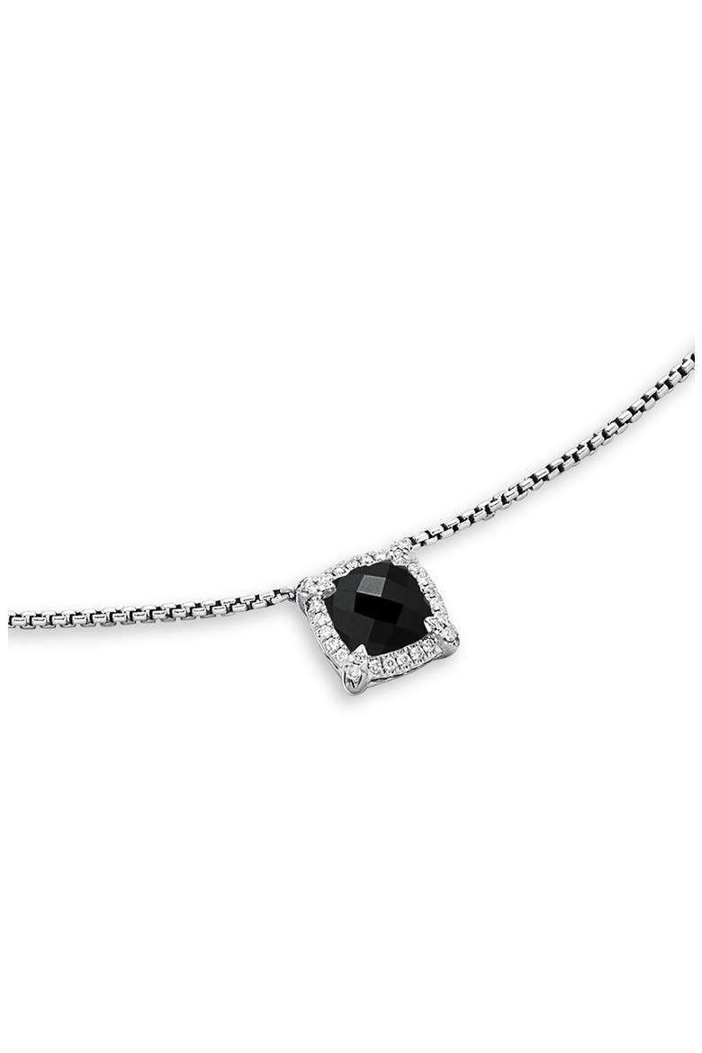 Petite Chatelaine® Pavé Bezel Pendant Necklace, Alternate, color, SILVER PAVE/ BLACK ONYX