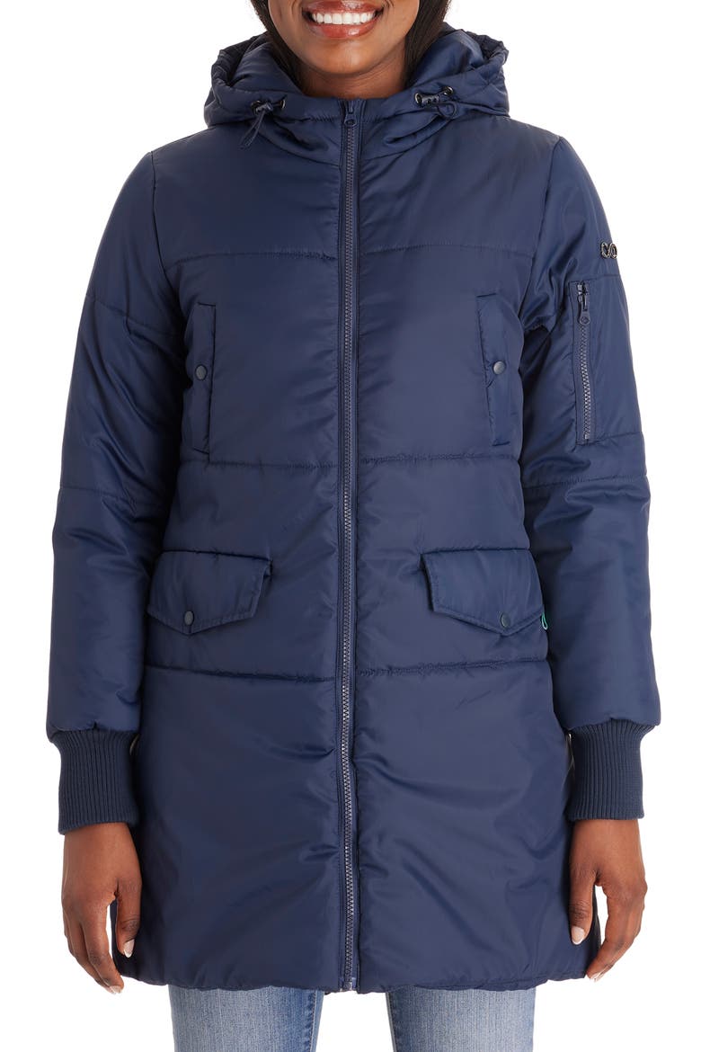 3-in-1 Hooded Maternity Puffer Jacket, Main, color, NAVY